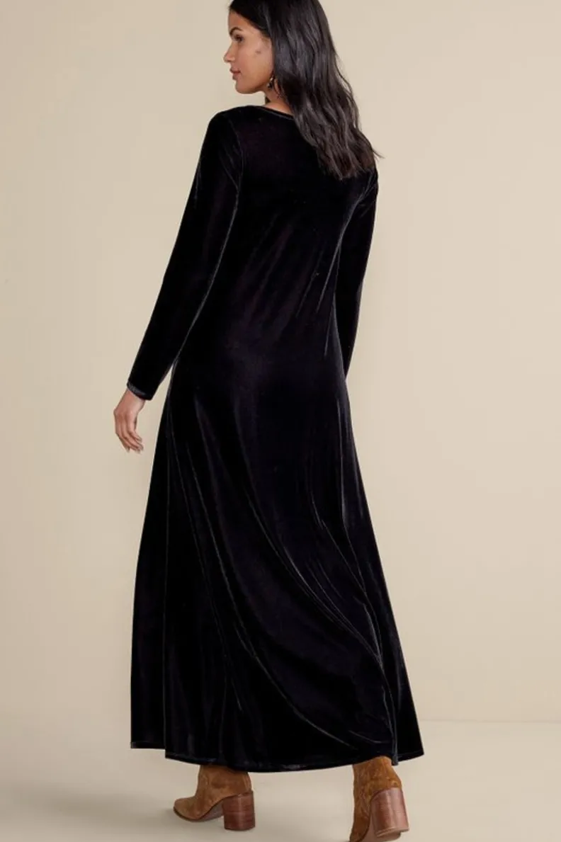 Vestido Santiago en Terciopelo Elástico - Elegancia Cálida de Soft Surroundings
