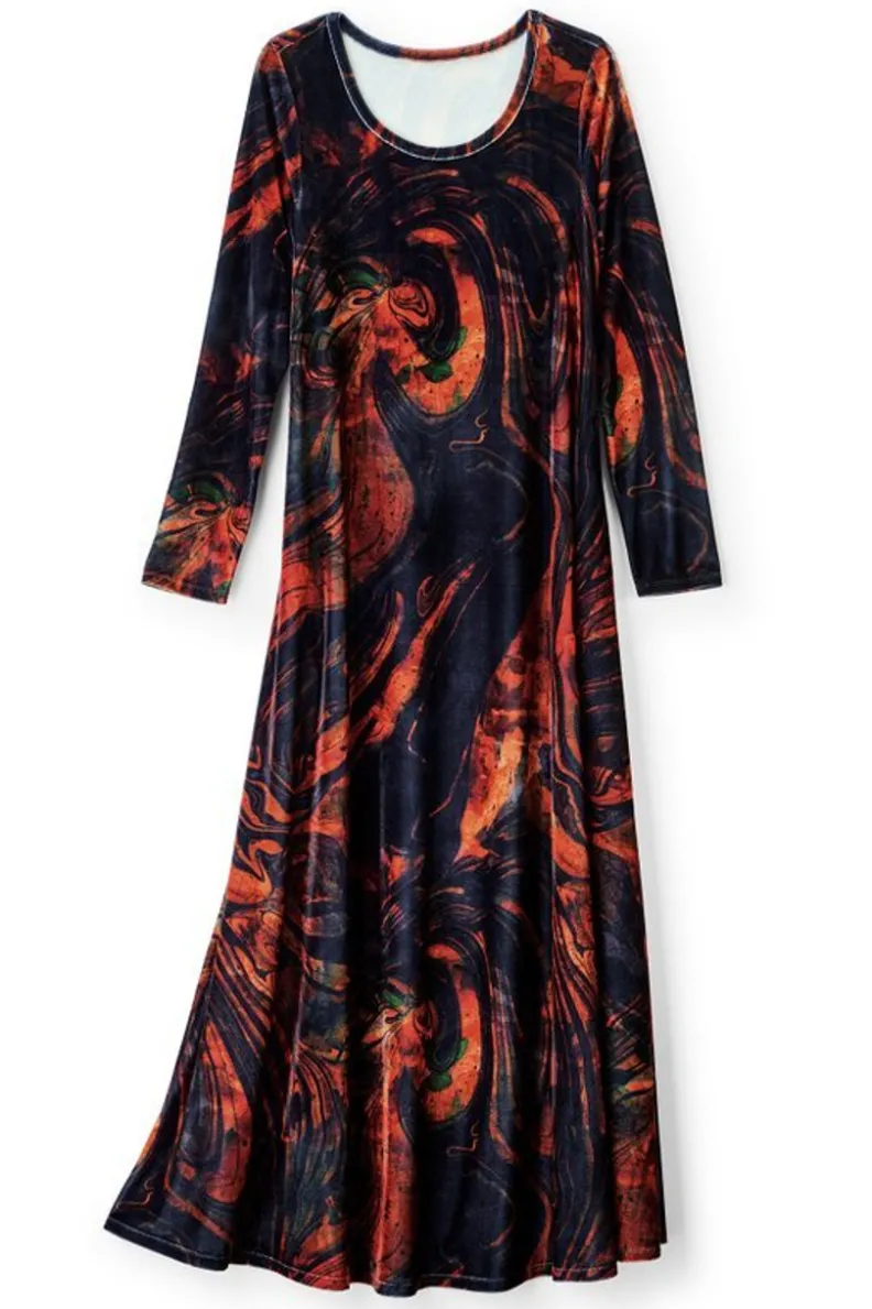 Vestido Santiago en Terciopelo Elástico - Elegancia Cálida de Soft Surroundings