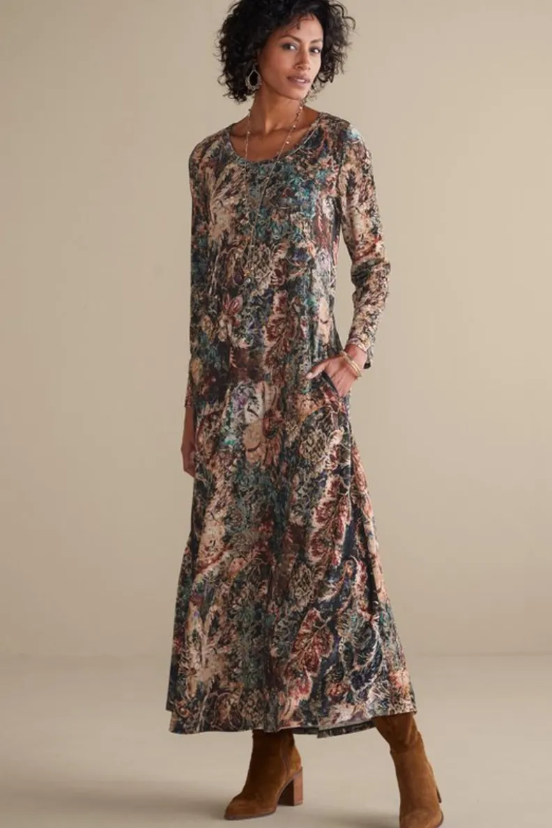 Vestido Santiago en Terciopelo Elástico - Elegancia Cálida de Soft Surroundings