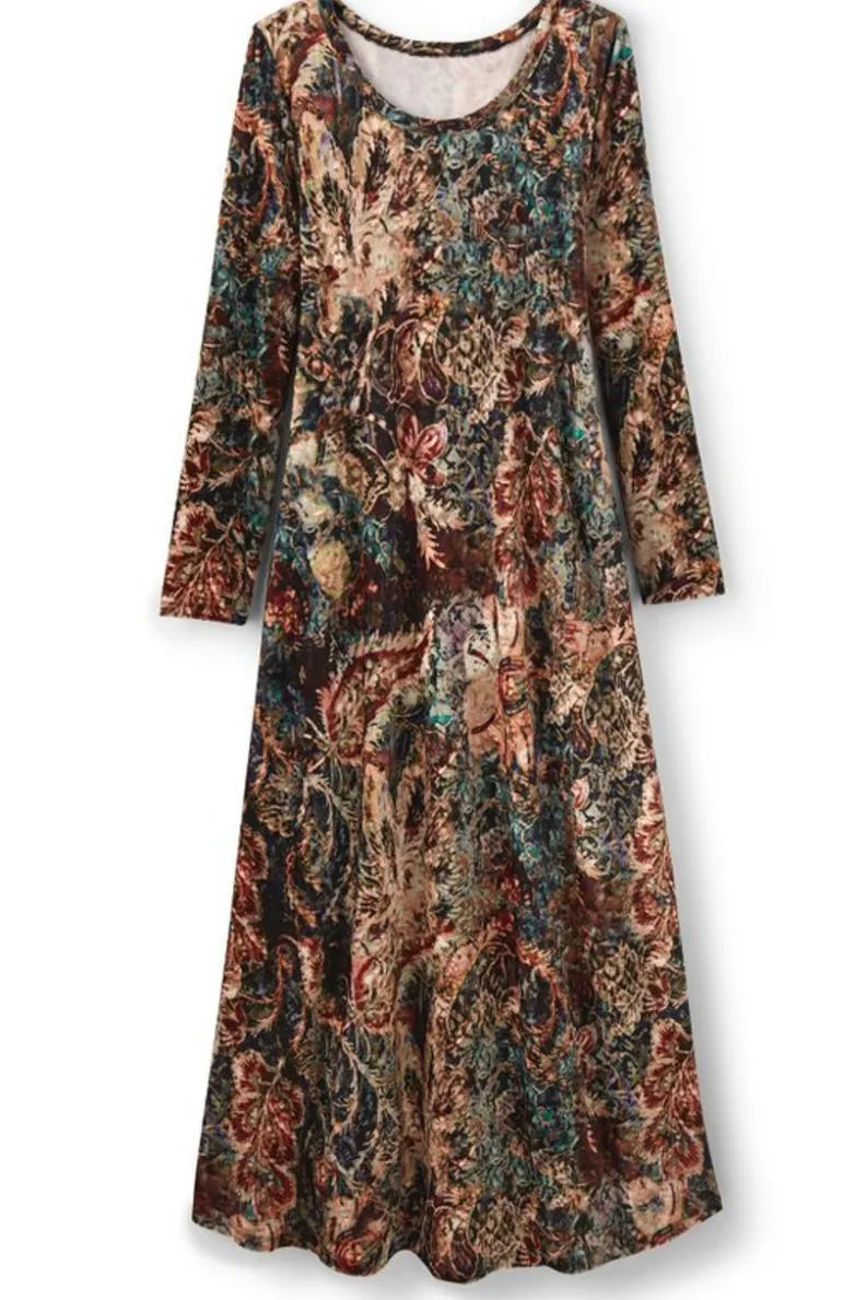 Vestido Santiago en Terciopelo Elástico - Elegancia Cálida de Soft Surroundings