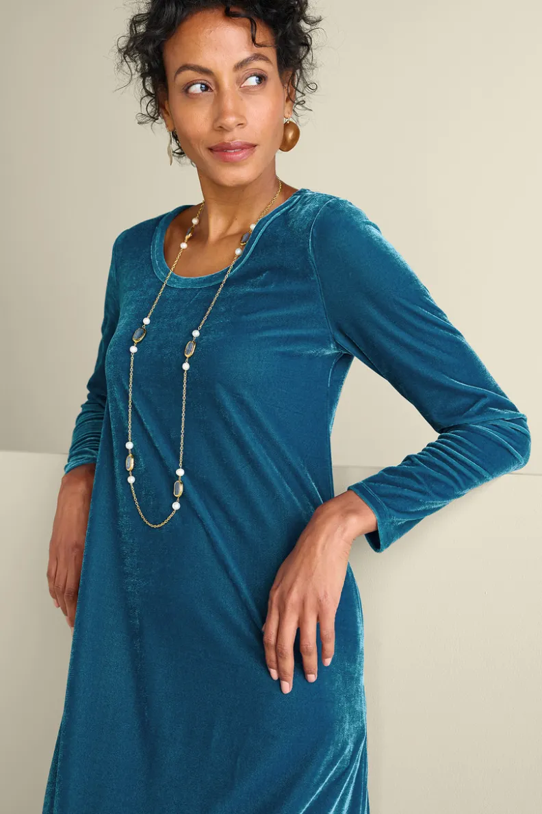 Vestido Santiago en Terciopelo Elástico - Elegancia Cálida de Soft Surroundings
