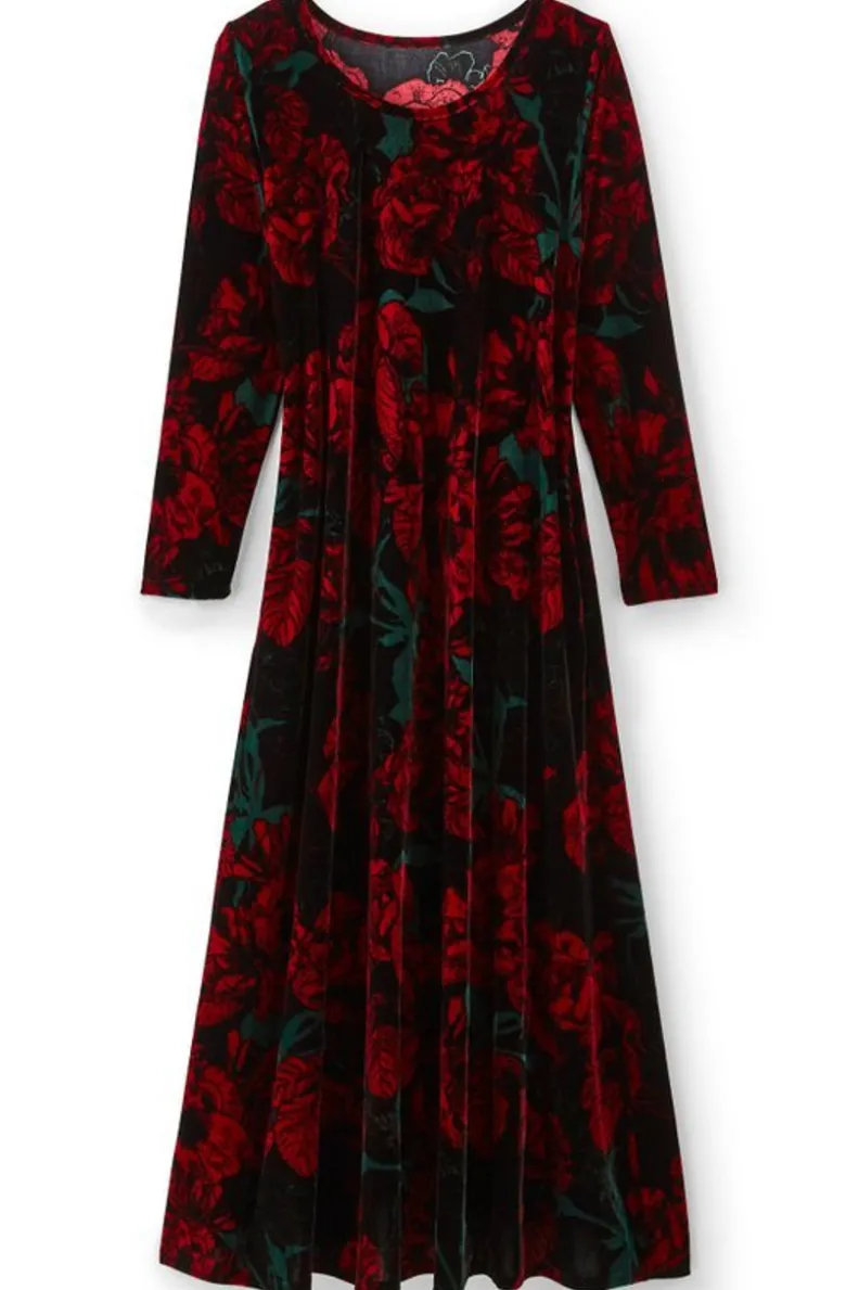 Vestido Santiago en Terciopelo Elástico - Elegancia Cálida de Soft Surroundings