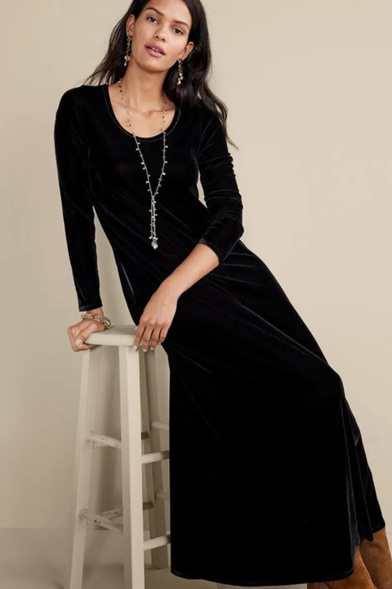 Vestido Santiago en Terciopelo Elástico - Elegancia Cálida de Soft Surroundings