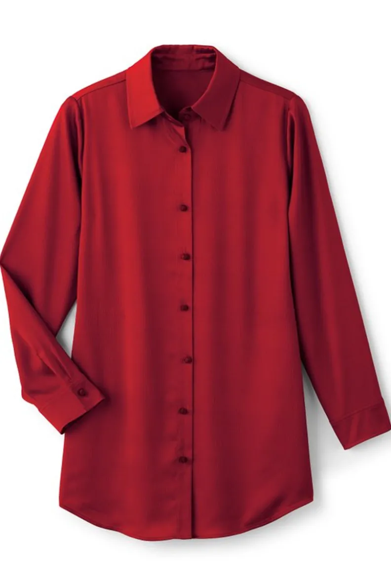 Camisa Holgada de Satén con Corte Boyfriend - Estilo Relajado y Versátil