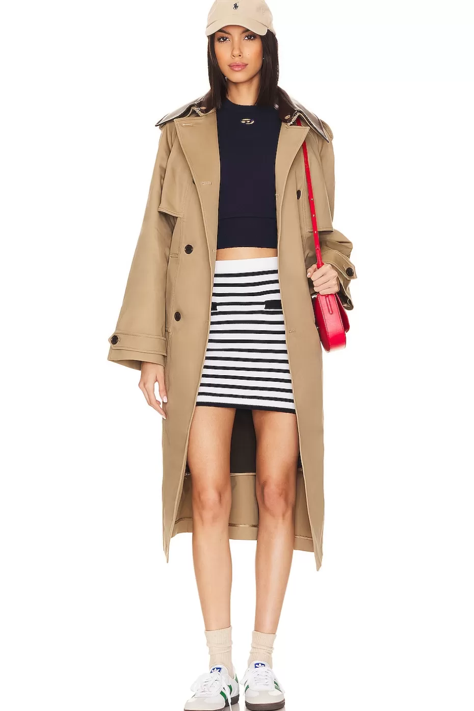 Falda midi de rayas Selene - Estilo bohemio con cintura drapeada | Colección primaveral de Lovers + Friends