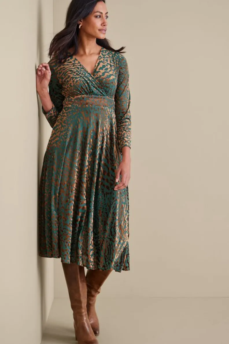 Vestido Shae Soft Surroundings - Estampado Exótico de Fauna en Tejido Fluido