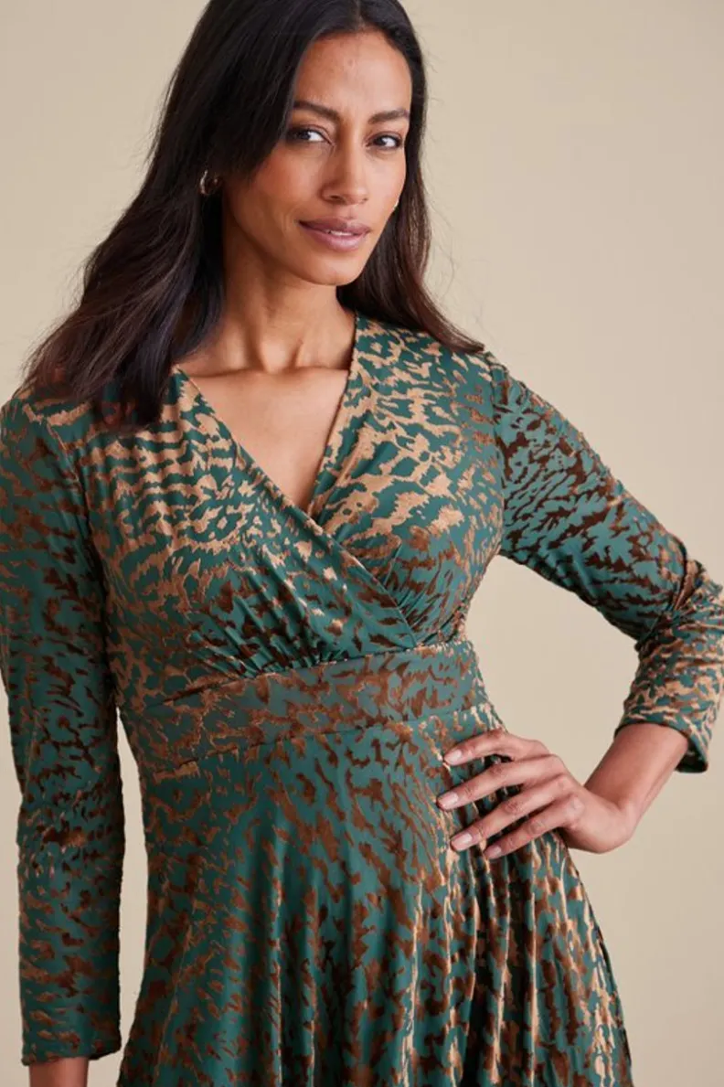 Vestido Shae Soft Surroundings - Estampado Exótico de Fauna en Tejido Fluido