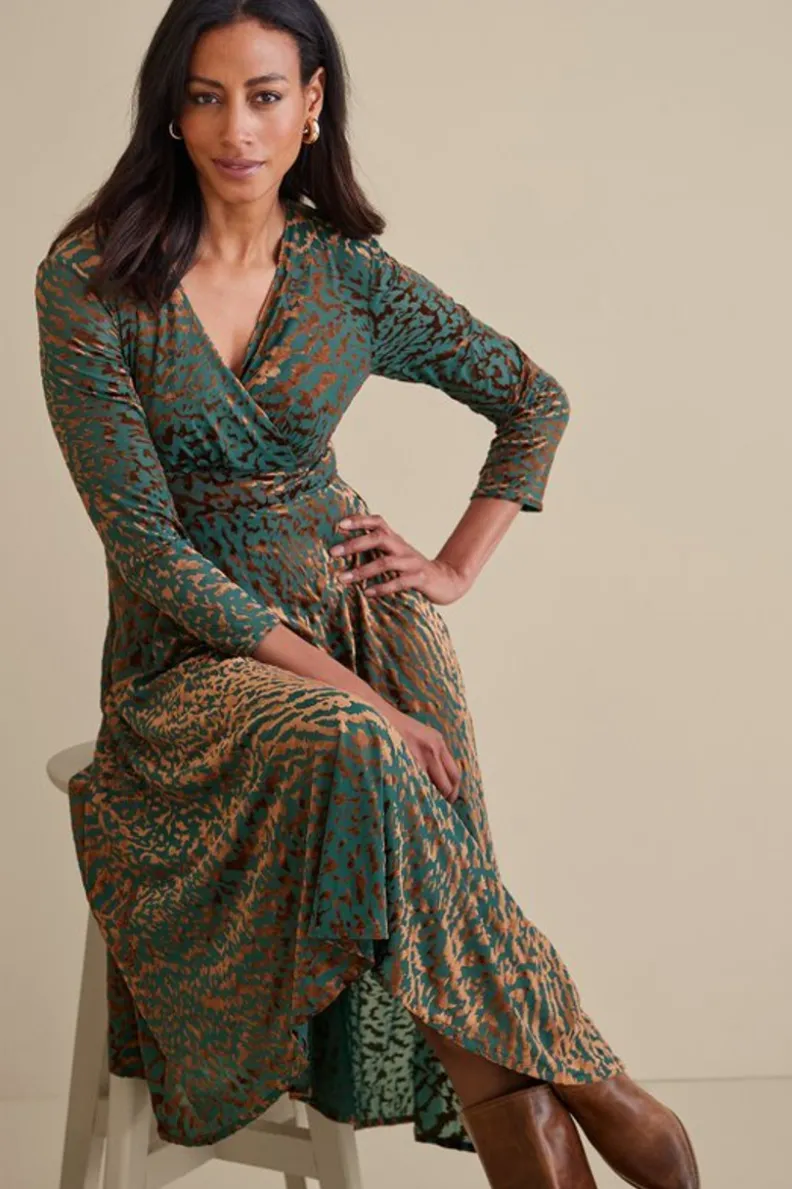 Vestido Shae Soft Surroundings - Estampado Exótico de Fauna en Tejido Fluido