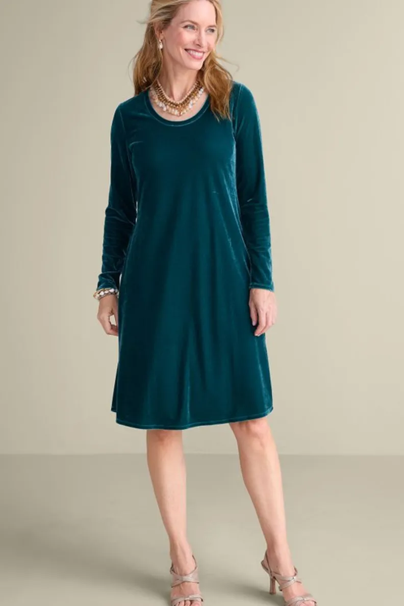 Vestido Santiago Corto en Terciopelo - Elegancia Otoñal de Soft Surroundings