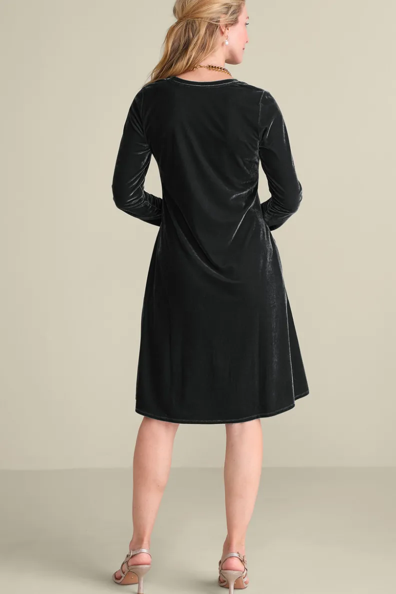 Vestido Santiago Corto en Terciopelo - Elegancia Otoñal de Soft Surroundings