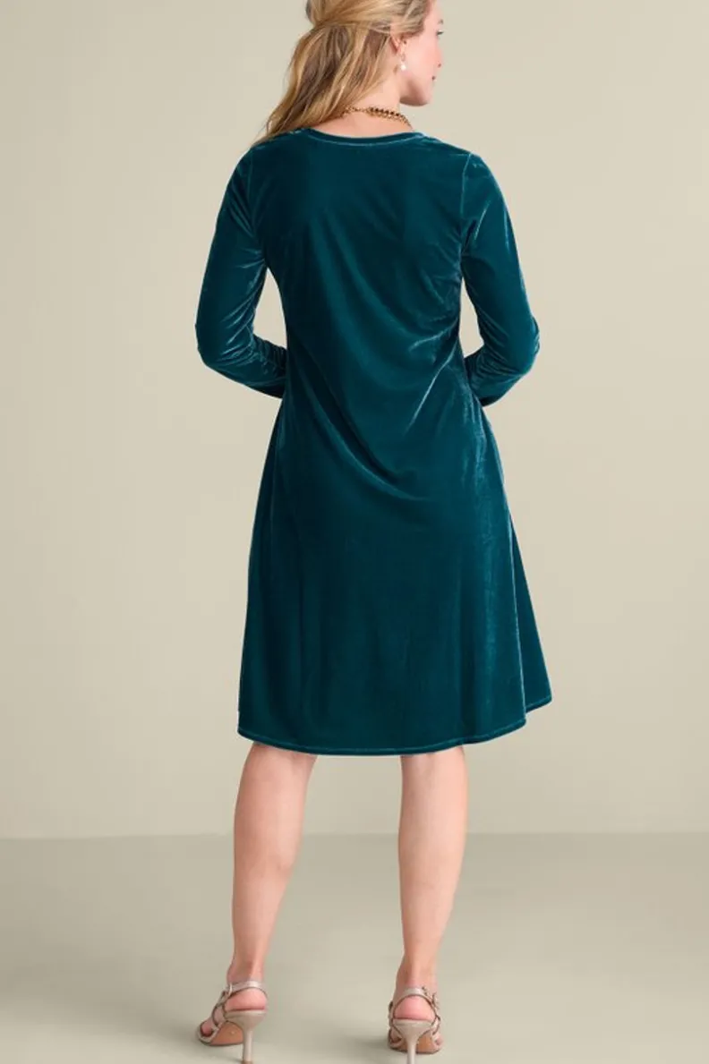 Vestido Santiago Corto en Terciopelo - Elegancia Otoñal de Soft Surroundings