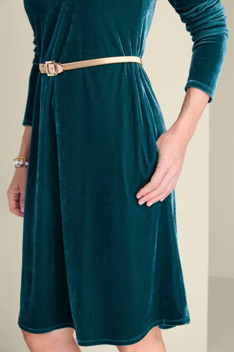 Vestido Santiago Corto en Terciopelo - Elegancia Otoñal de Soft Surroundings