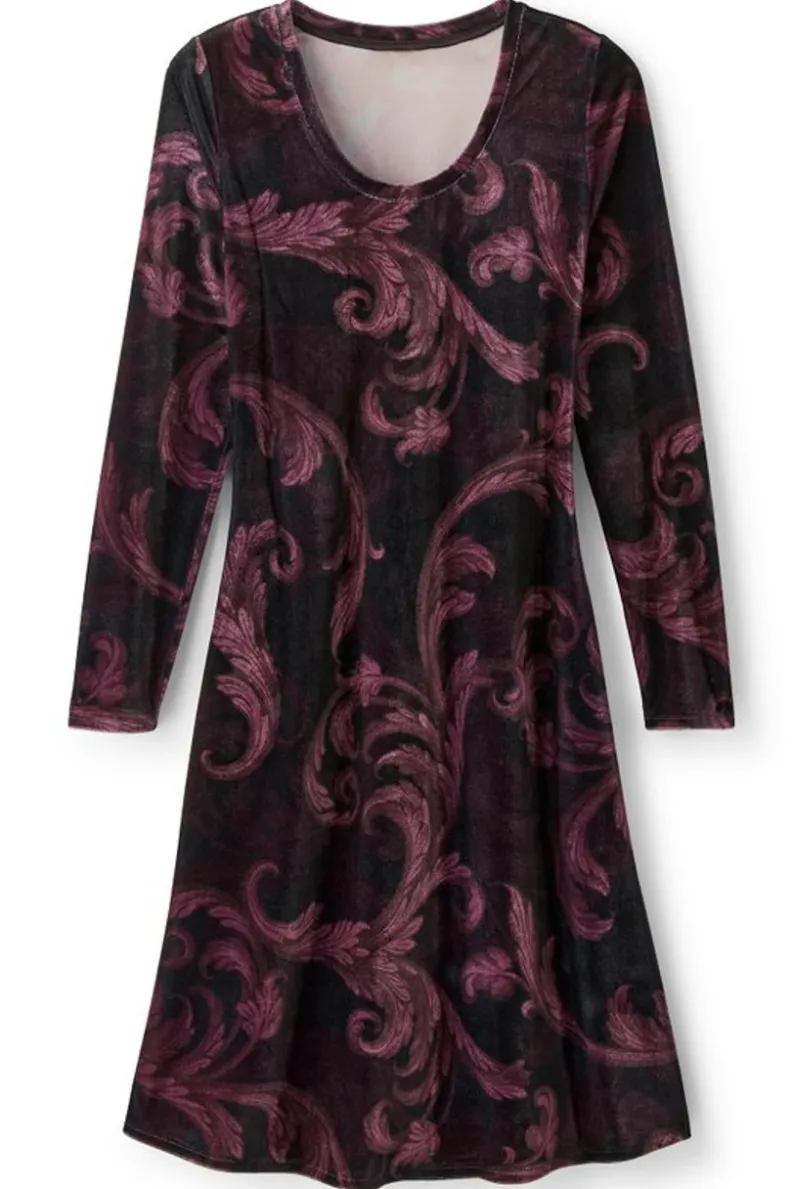 Vestido Santiago Corto en Terciopelo - Elegancia Otoñal de Soft Surroundings