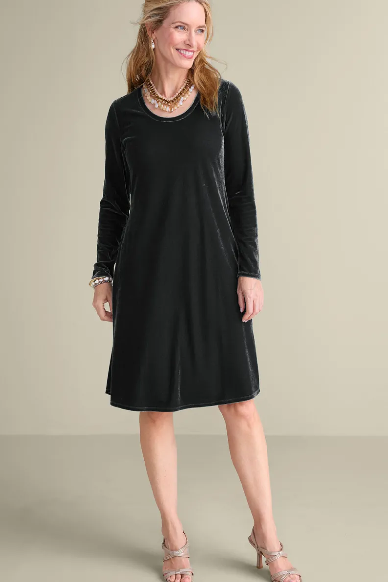 Vestido Santiago Corto en Terciopelo - Elegancia Otoñal de Soft Surroundings