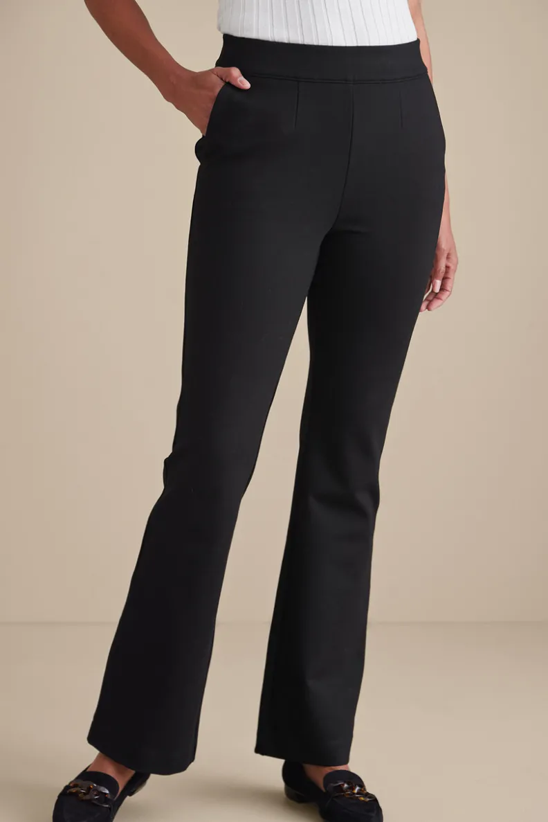 Pantalones Elegantes de Tela Ponte con Corte Bootcamp - Comodidad Premium de la Colección Esencial Soft Surroundings