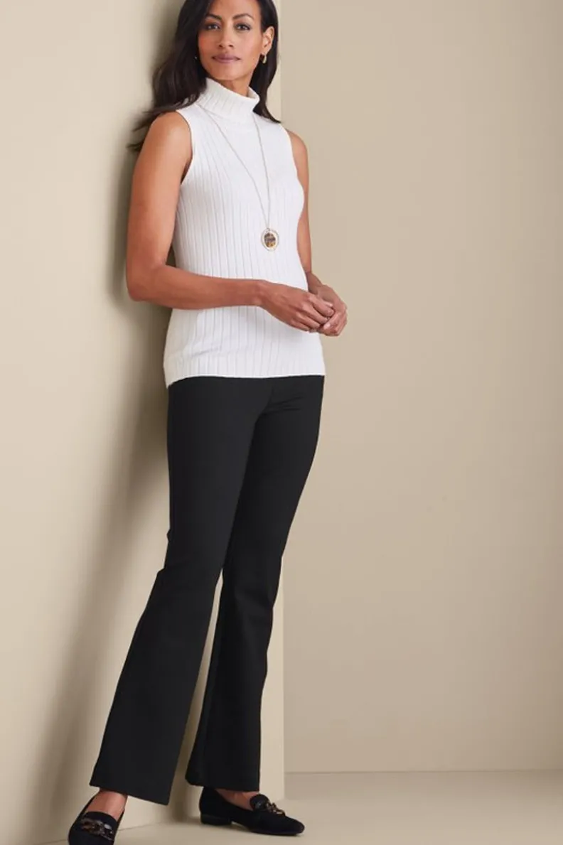 Pantalones Elegantes de Tela Ponte con Corte Bootcamp - Comodidad Premium de la Colección Esencial Soft Surroundings