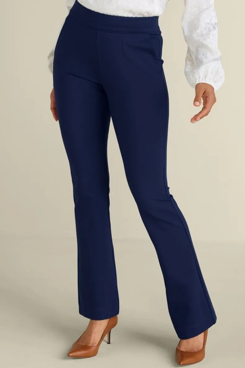 Pantalones Elegantes de Tela Ponte con Corte Bootcamp - Comodidad Premium de la Colección Esencial Soft Surroundings