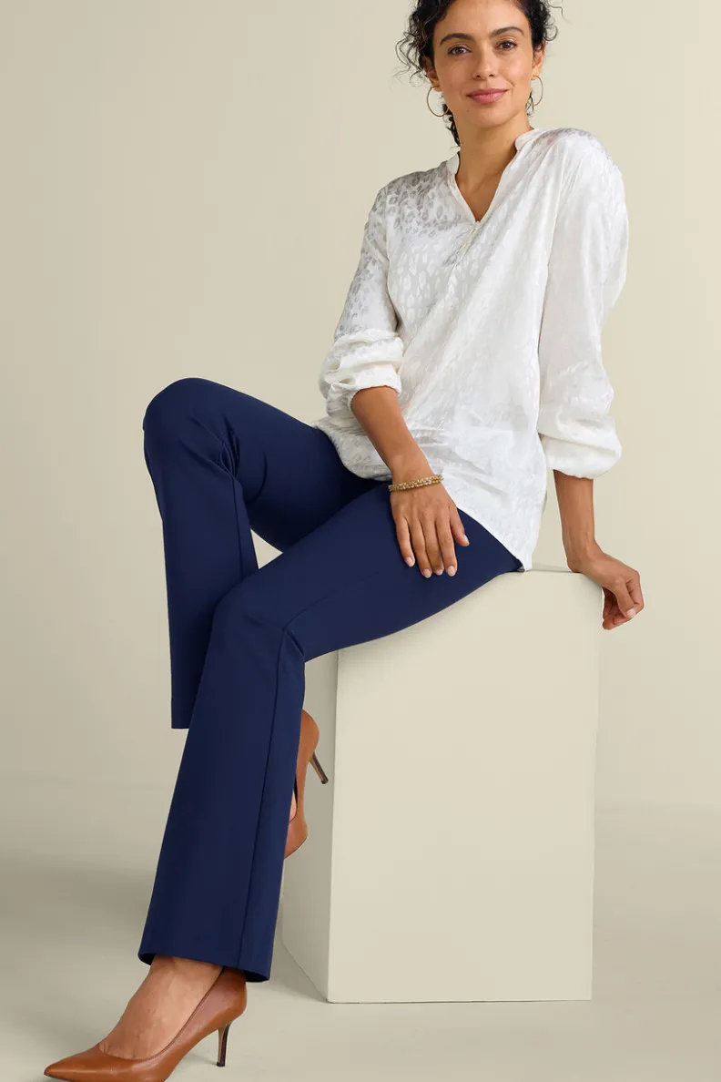 Pantalones Elegantes de Tela Ponte con Corte Bootcamp - Comodidad Premium de la Colección Esencial Soft Surroundings