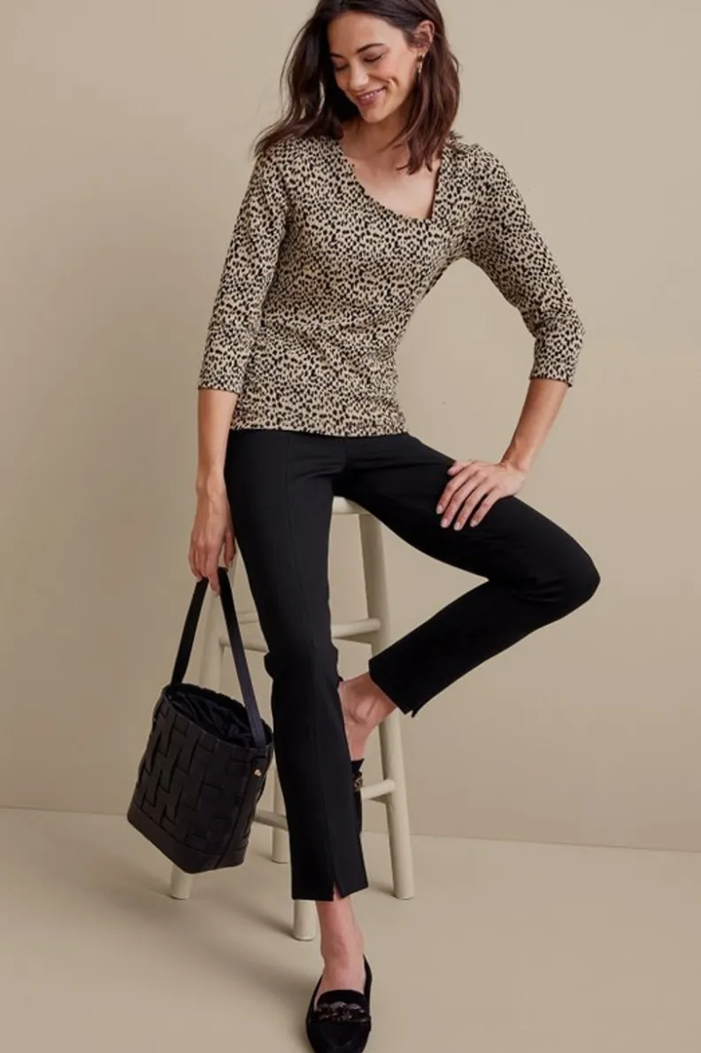 Pantalones Tobilleros Soft Surroundings - Corte Delgado en Punto Ponte con Comodidad Premium (Estilo Versátil para Mujer)