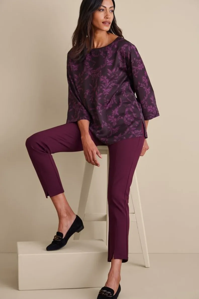 Pantalones Tobilleros Soft Surroundings - Corte Delgado en Punto Ponte con Comodidad Premium (Estilo Versátil para Mujer)