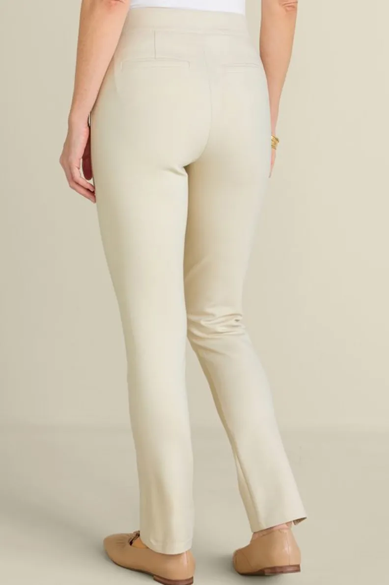 Pantalones Esenciales en Téjido Ponte - Corte Delgado y Cómodo de Entorno Suave