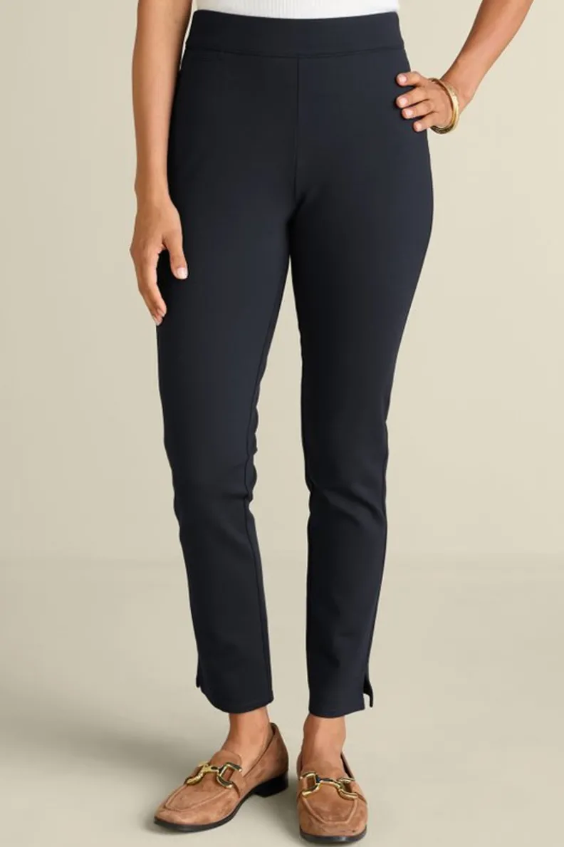 Pantalones Esenciales en Téjido Ponte - Corte Delgado y Cómodo de Entorno Suave