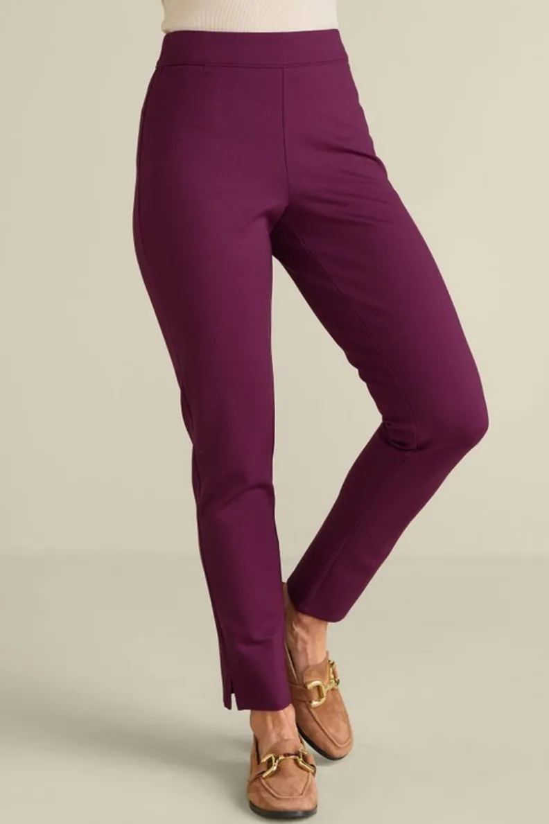Pantalones Esenciales en Téjido Ponte - Corte Delgado y Cómodo de Entorno Suave