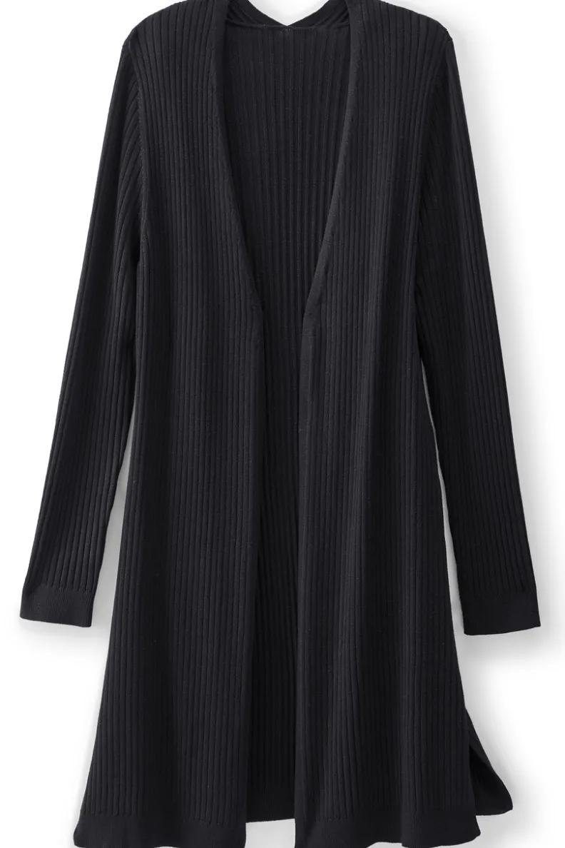Suéter Cardigán Largo Acanalado Básico - Abrigo de Invierno Cómodo con Tejido Suave | Colección Essenciales de Soft Surroundings
