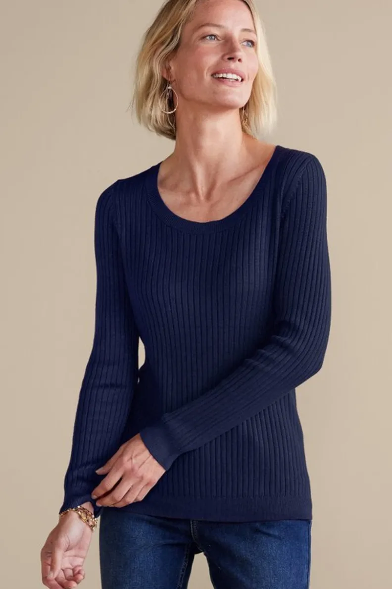 Jersey esencial en punto acanalado suave - Tops casuales de Soft Surroundings