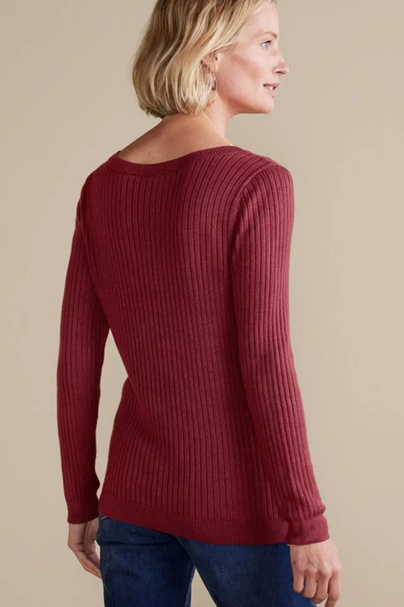 Jersey esencial en punto acanalado suave - Tops casuales de Soft Surroundings