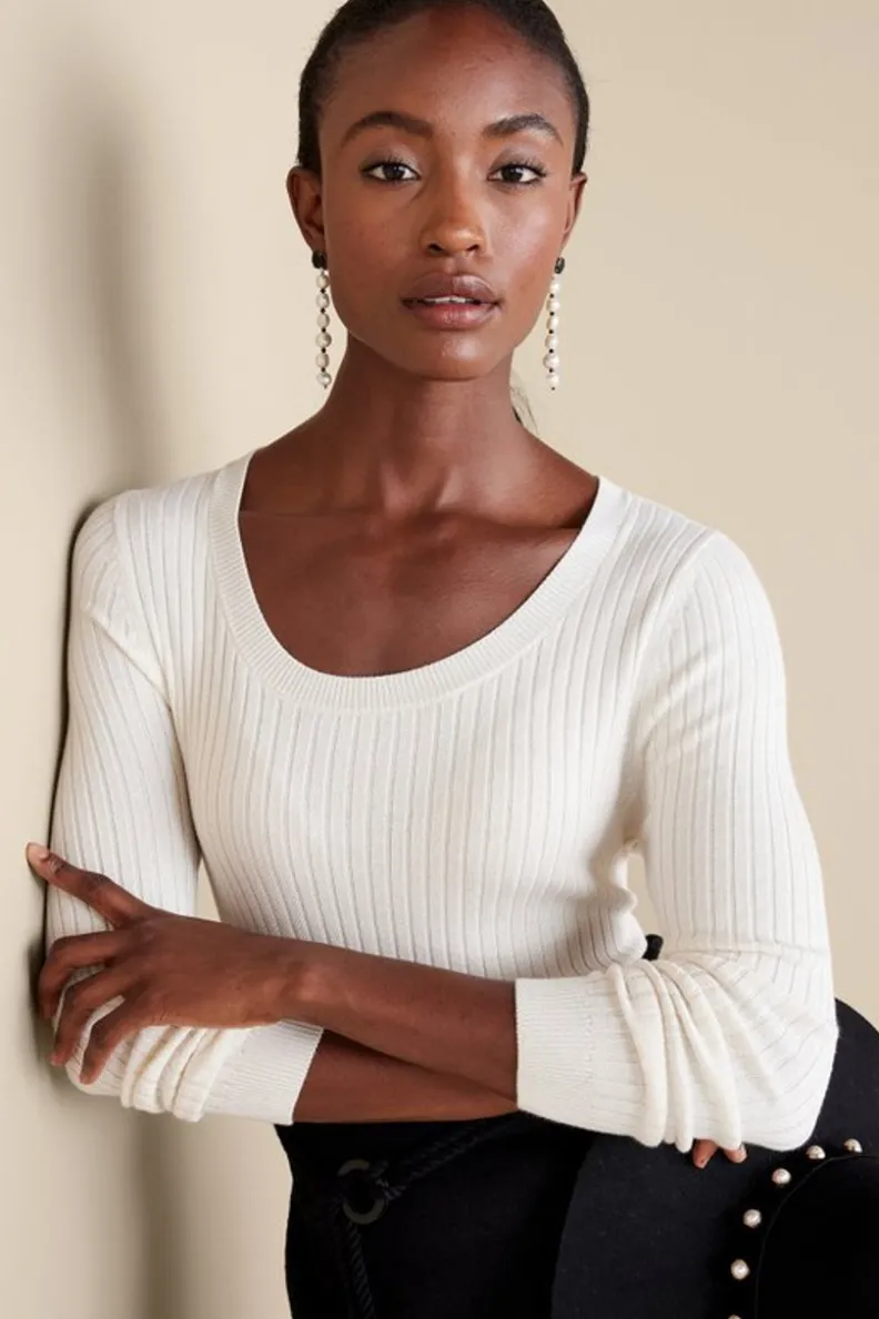 Jersey esencial en punto acanalado suave - Tops casuales de Soft Surroundings