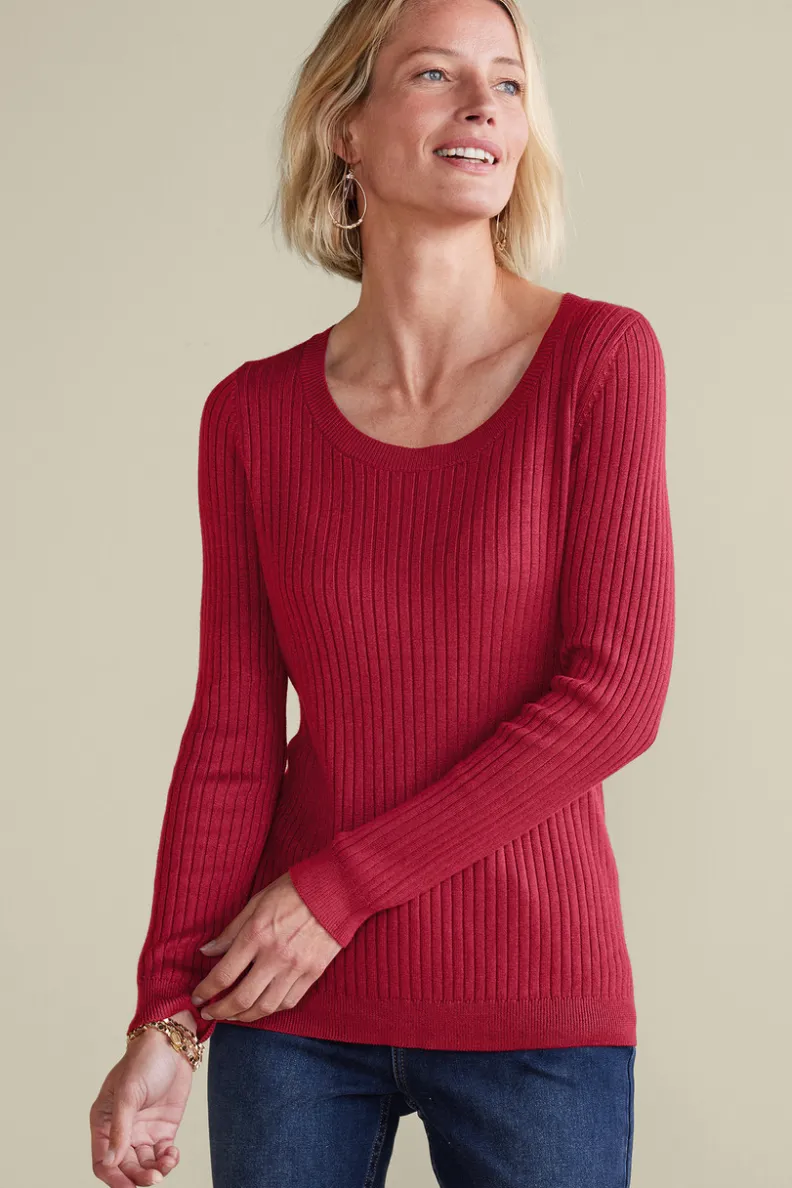 Jersey esencial en punto acanalado suave - Tops casuales de Soft Surroundings