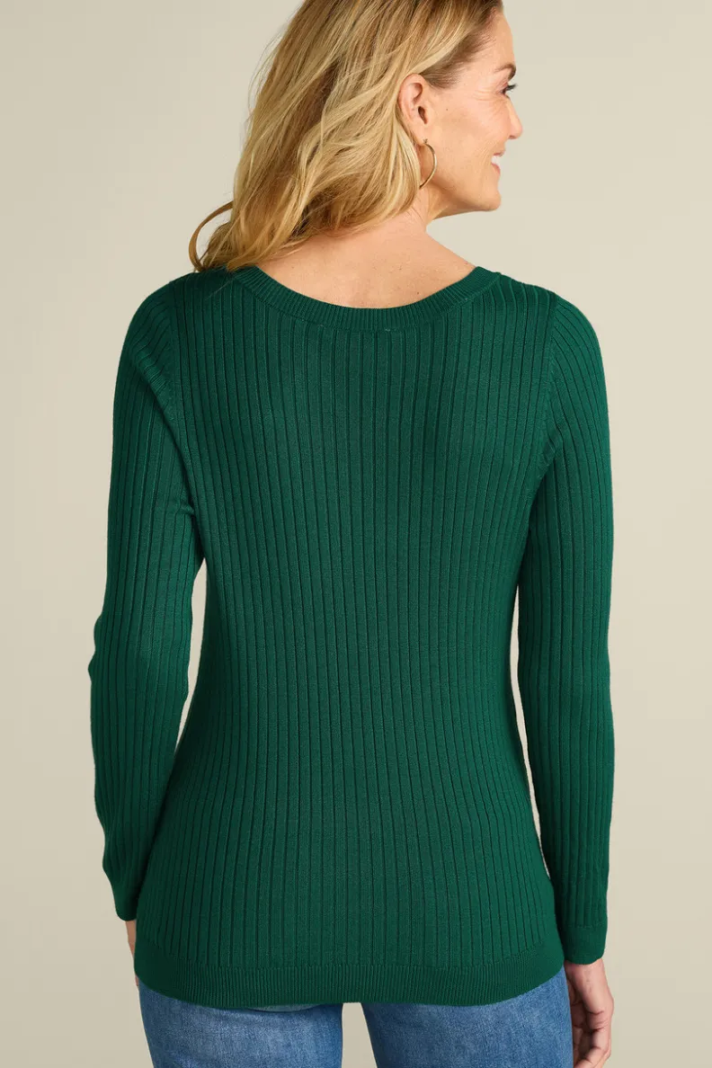 Jersey esencial en punto acanalado suave - Tops casuales de Soft Surroundings