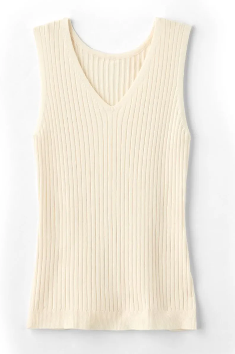 Camiseta Básica Acanalada en Suéteres y Cardigans - Soft Surroundings Colección Esencial