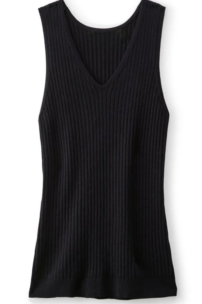 Camiseta Básica Acanalada en Suéteres y Cardigans - Soft Surroundings Colección Esencial