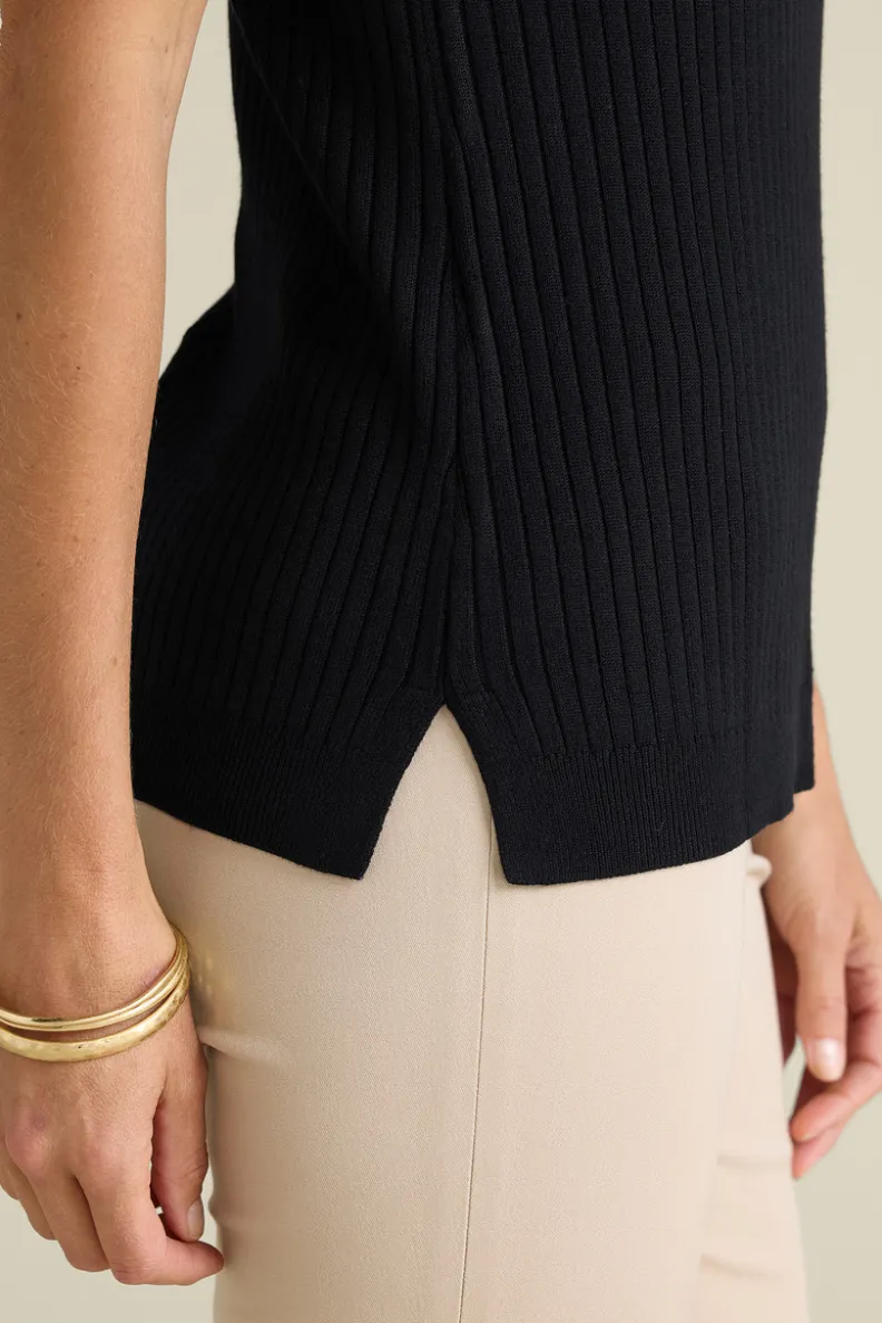 Soft Surroundings - Camiseta Esencial Suave con Cuello Alto Acanalado y Detalle Sin Mangas | Blusas, Suéteres y Cardigans