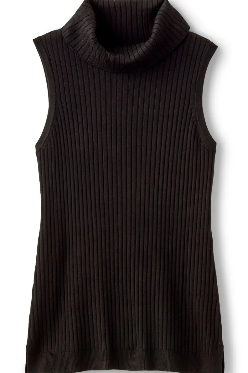 Soft Surroundings - Camiseta Esencial Suave con Cuello Alto Acanalado y Detalle Sin Mangas | Blusas, Suéteres y Cardigans