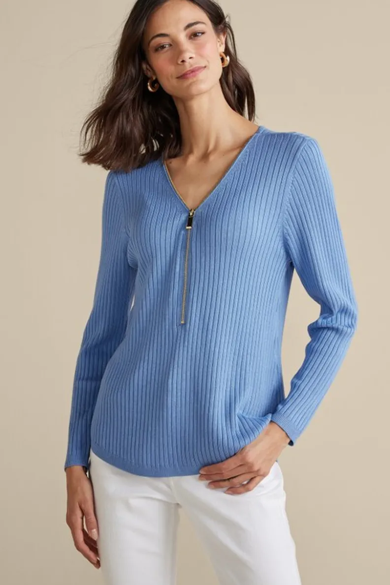 Suéter Valentina Texturizado - Abrigo Esencial en Punto Acanalado para Mujer (Colección Soft Surroundings)