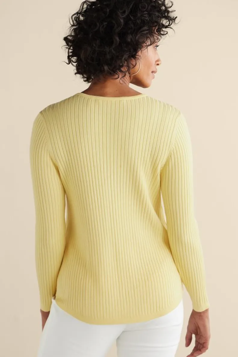 Suéter Valentina Texturizado - Abrigo Esencial en Punto Acanalado para Mujer (Colección Soft Surroundings)
