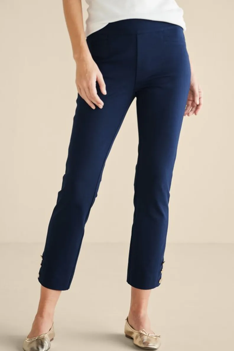 Pantalones Essential de Soft Surroundings: Corte Delgado y Tejido Ultra Suave para una Silueta Estilizada - Modelo Recortado con Ajuste Perfecto que Acompaña Tu Movimiento