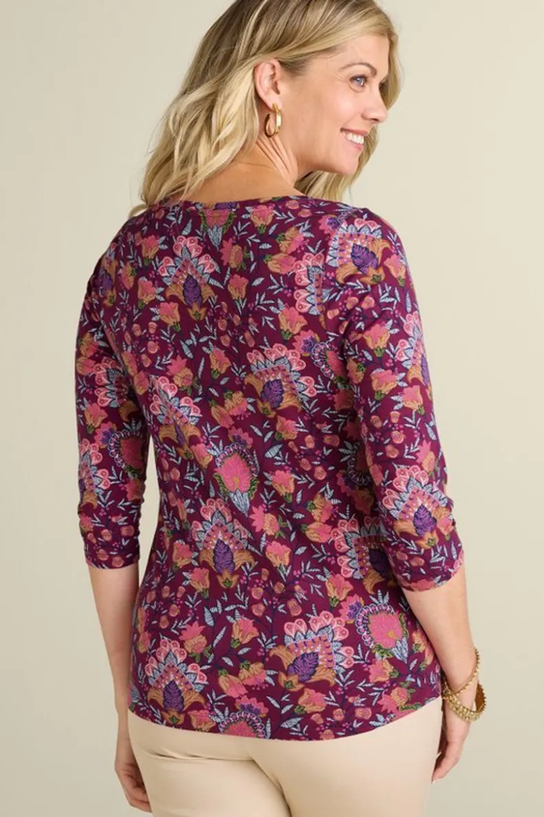 Blusa Casual Soft Surroundings - Camiseta Esencial en Algodón Supima de Manga 3/4, Suave y Versátil para el Día a Día 

(：：1.  2.  3.  4. 