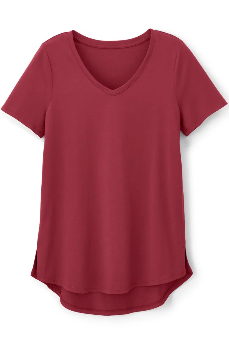 Túnica Isabel de Manga Corta en Algodón Supima - Diseño Cómodo y Versátil para Mujer | Confección Suave de Soft Surroundings | Prenda Superior para Combinar con Leggings
