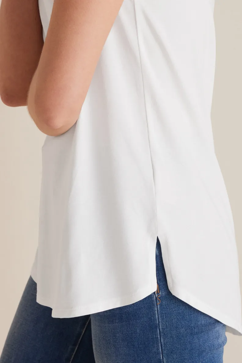 Túnica Isabel de Manga Corta en Algodón Supima - Diseño Cómodo y Versátil para Mujer | Confección Suave de Soft Surroundings | Prenda Superior para Combinar con Leggings