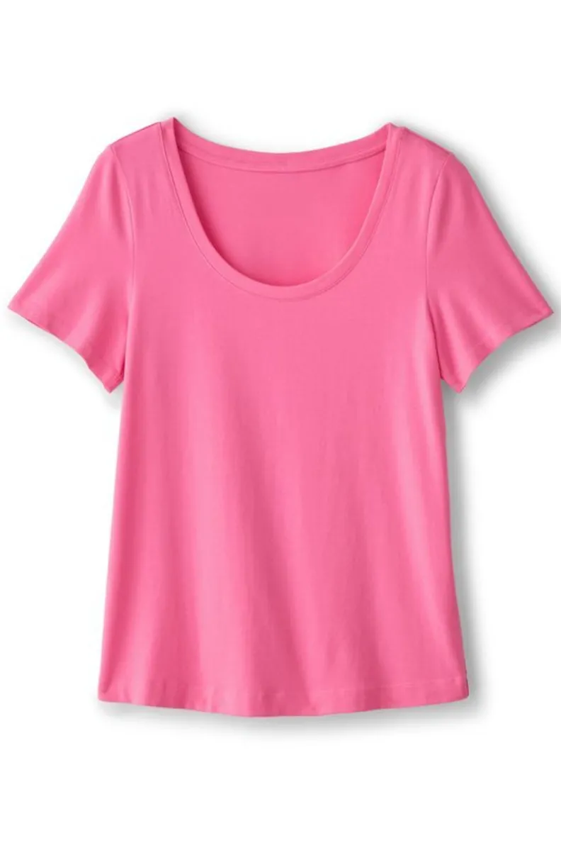 Camiseta Básica Supima de Manga Corta - Suavidad Excepcional by Soft Surroundings