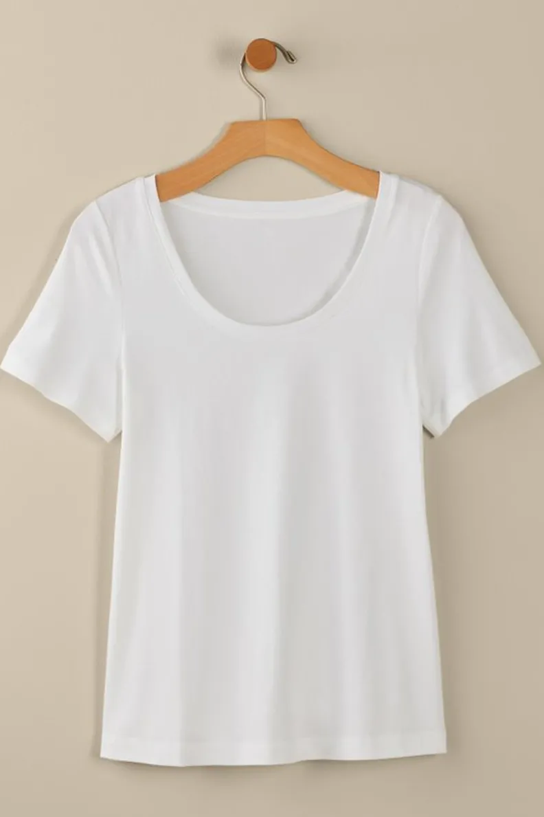 Camiseta Básica Supima de Manga Corta - Suavidad Excepcional by Soft Surroundings