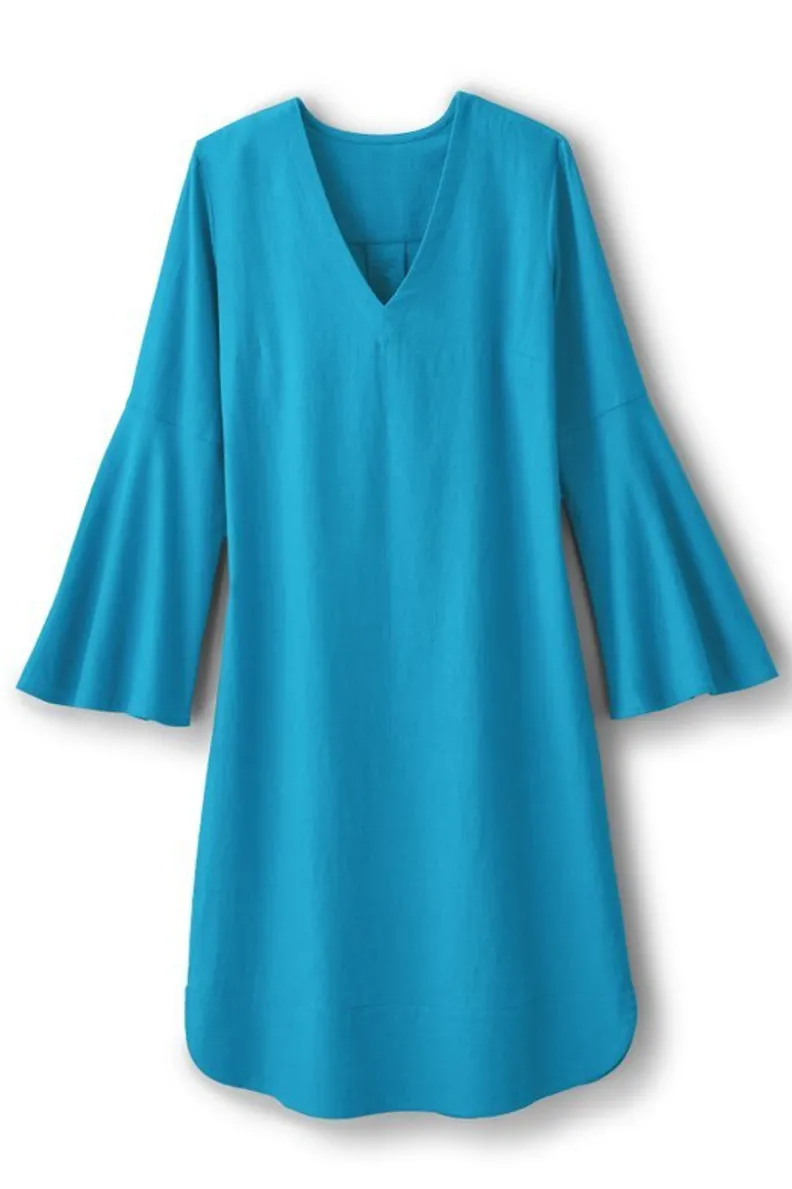 Vestido Soleil de Soft Surroundings - Tejido transpirable con mezcla de lino para look veraniego