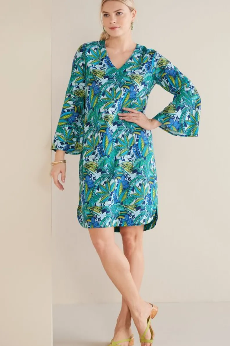 Vestido Soleil de Soft Surroundings - Tejido transpirable con mezcla de lino para look veraniego