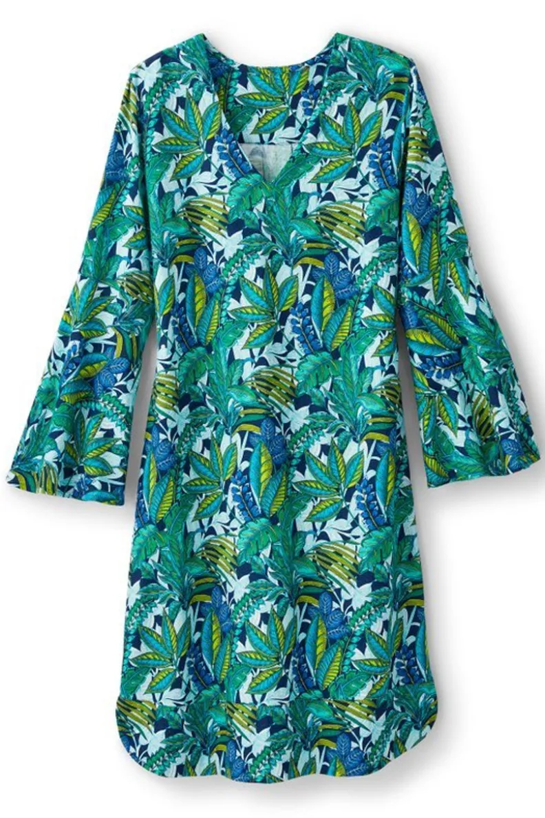 Vestido Soleil de Soft Surroundings - Tejido transpirable con mezcla de lino para look veraniego