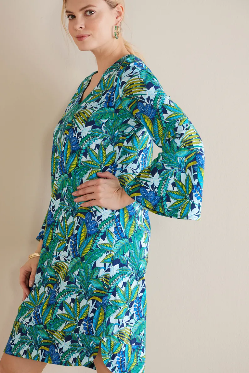 Vestido Soleil de Soft Surroundings - Tejido transpirable con mezcla de lino para look veraniego