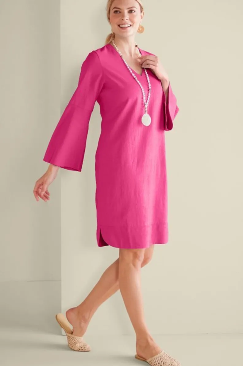 Vestido Soleil de Soft Surroundings - Tejido transpirable con mezcla de lino para look veraniego
